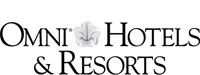 Logo of Omni Hotels & Resorts, featuring elegant typography and a floral emblem.