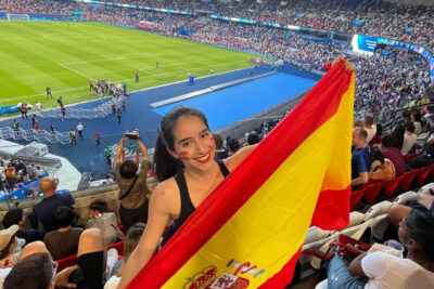 World Cup Fan in Stadium Enjoying Atmosphere
